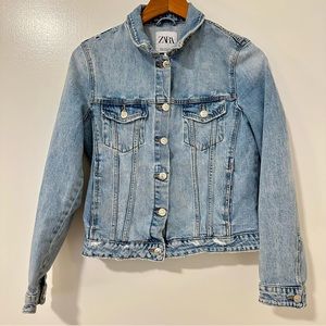 Zara womens jean jacket size large